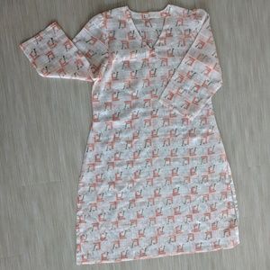 Macau stamp-print swim cover-up